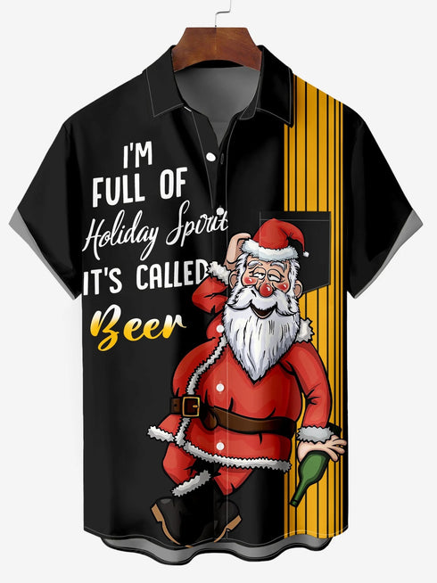 Men's Christmas Funny Graphic Short Sleeve Hawaiian Shirt